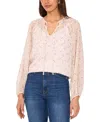 Vince Camuto Abstract Print Long Sleeve Top In Pink