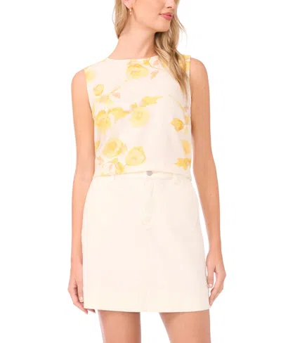 Vince Camuto Women's Floral-print Crewneck Blouse In Multi