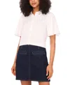 Vince Camuto Tonal Stripe Button-up Shirt In White
