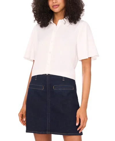 Vince Camuto Tonal Stripe Button-up Shirt In White