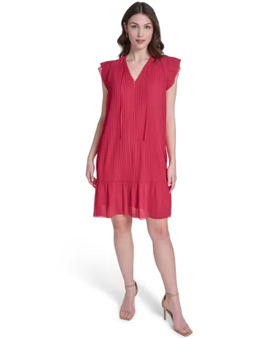 Vince Camuto Women's Flutter Sleeve V-neck Mini Dress In Pink