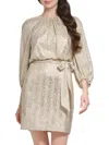 Vince Camuto Petites Womens Metallic Mini Cocktail And Party Dress In Champagne