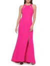 Vince Camuto Womens Halter Maxi Evening Dress In Hot Pink