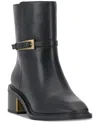 Vince Camuto Gali Womens Buckle Leather Booties In Black Leather