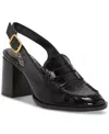 Vince Camuto Gemma Suede Loafer Pump In Jet Black Leather
