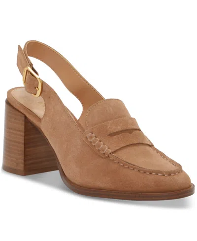 Vince Camuto Women's Gemma Slingback Loafer Pumps In Spiced Almond Suede