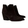 Vince Camuto Women's Genuine Suede Pointed Toe Bootie In Chocolate Brown In Burgundy
