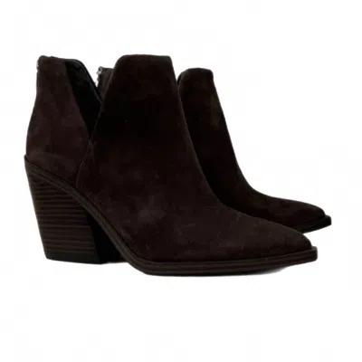 Vince Camuto Women's Genuine Suede Pointed Toe Bootie In Chocolate Brown