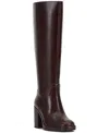 Vince Camuto Womens Zipper Man Made Knee-high Boots In Brown