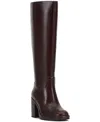 Vince Camuto Womens Zipper Man Made Knee-high Boots In Brown