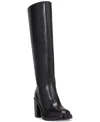 Vince Camuto Gibi 4 Womens Extra Wide Calf Leather Knee-high Boots In Black