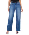 Vince Camuto Grommet High Rise Straight Jeans In Denim In Denim