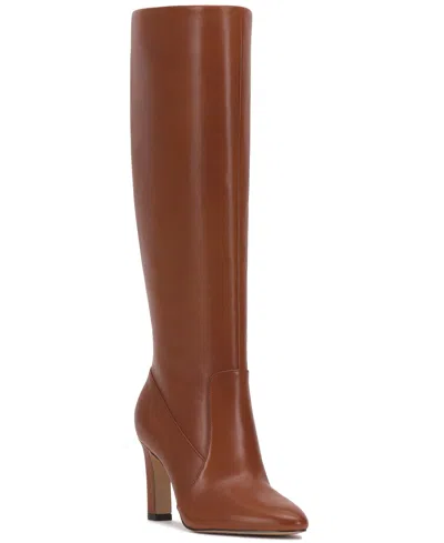 Vince Camuto Women's Gylina Knee-high Wide-calf Dress Boots In Brown