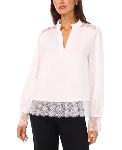 VINCE CAMUTO WOMEN'S HALF PLACKET LONG SLEEVE TOP