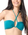 Vince Camuto Women's Halter Bandeau Bikini Top In Lux Teal
