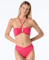 Vince Camuto Women's Halter Bandeau Bikini Top In Red