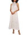Vince Camuto Floral Satin Midi Dress In New Ivory