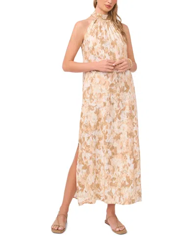 Vince Camuto Halter Maxi Shift Dress In Neutral