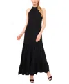 Vince Camuto Oscar Bow Back Tiered Maxi Dress In Rich Black