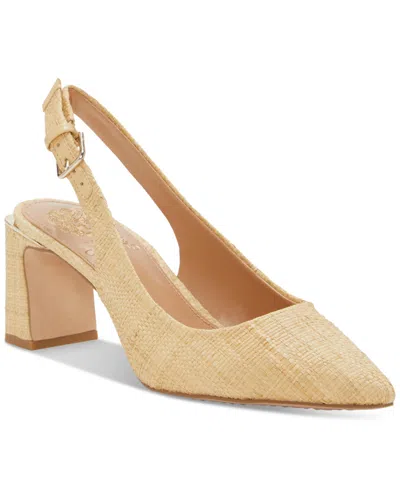 Vince Camuto Women's Hamden-b Slingback Pumps In Golden Sand Raffia