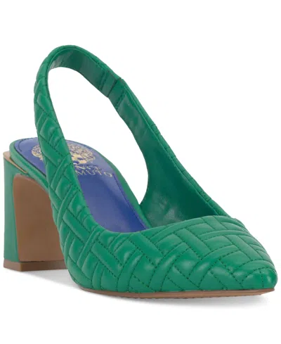 Vince Camuto Women's Hamden Slingback Pumps In Emerald Green Quilted Leather
