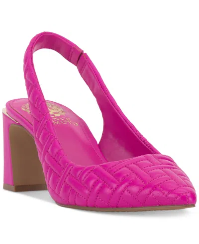 Vince Camuto Hamden Pointed Toe Slingback Pump In Mulberry Quilted Leather