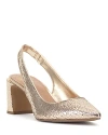 Vince Camuto Hamden Pointed Toe Slingback Pump In Gold
