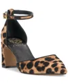 Vince Camuto Hendriy Genuine Calf Hair Ankle Strap Pump In Leopard
