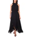 Vince Camuto Women's High Neck Smocked Waist Dress In Black