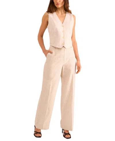Vince Camuto Women's High-rise Pinstriped Wide-leg Pants