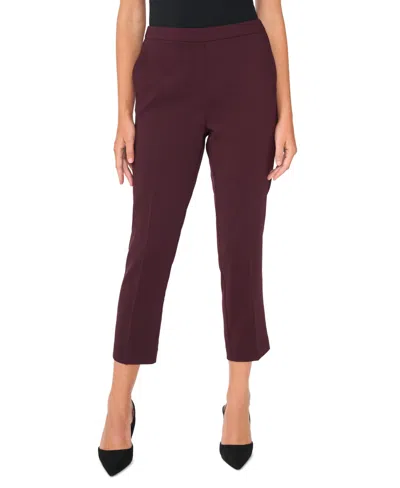 Vince Camuto Women's High-rise Pull-on Cropped Pants In Burgundy