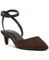 Vince Camuto Irva Ankle Strap Pointed Toe Pump In Brownie Suede