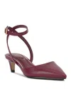 Vince Camuto Irva Womens Solid Leather Kitten Heels In Chianti
