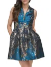 Vince Camuto Women's Jacquard Metallic Sleeveless Minidress In Blue