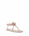 Vince Camuto Jelynn Beaded Flower Embellished Thong Sandals In Beige