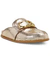 Vince Camuto Women's Junnie Tailored Slip-on Clogs In Gold Crackled Metallic