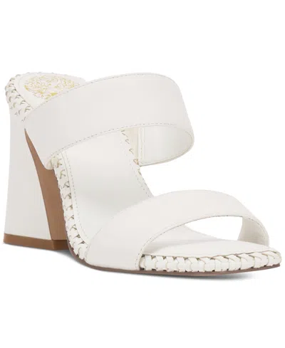 Vince Camuto Women's Kaden Double-band Dress Sandals In Bianco Leather