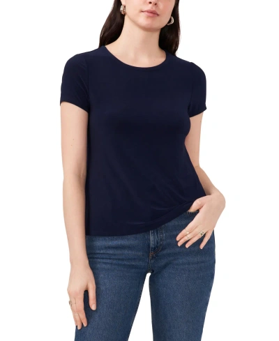 Vince Camuto Women's Keyhole Back Short Sleeve Top In Classic Navy