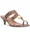 Vince Camuto Women's Kimena Toe-loop Kitten-heel Sandals In Brown