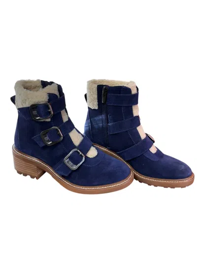 Vince Camuto Women's Klerica Leather Boots In Navy In Blue