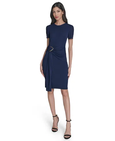 Vince Camuto Women's Knit Bodycon Dress With Hardware Detail In Blue