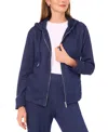 Vince Camuto Women's Knit Zip-front Hoodie Jacket In Purple