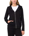 Vince Camuto Womens Pocket Knit Zip Hoodie In Rich Black