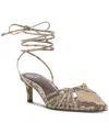 Vince Camuto Kota Ankle-wrap Kitten Heels In Taupe Leather