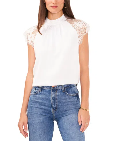 Vince Camuto Women's Lace-sleeve Top In New Ivory