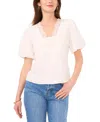 Vince Camuto Womens Pintuck Chiffon Blouse In New Ivory