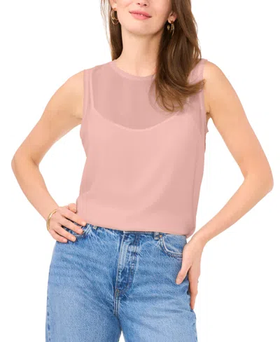 Vince Camuto Women's Layered Sleeveless Top In Heavenly Pink
