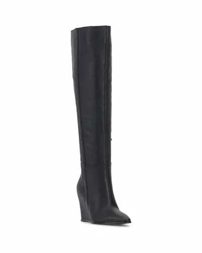 Vince Camuto Women's Leather Wedge Tall Boots In Black