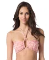 Vince Camuto Womens Leopard Print Bikini Top High Cut Bottoms In Pink
