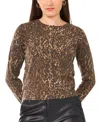 Vince Camuto Women's Leopard Print Long-sleeve Cardigan Sweater In Brown